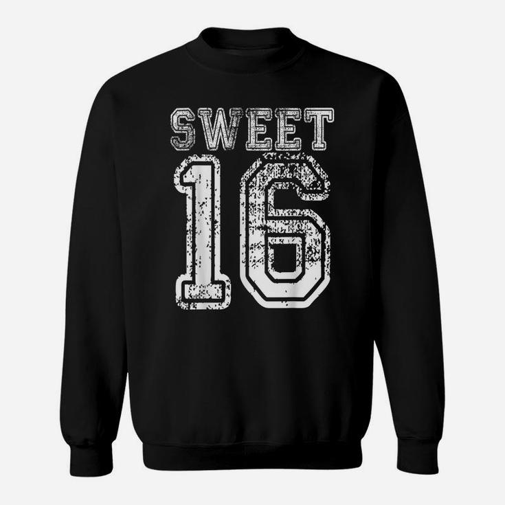 16Th Birthday Gift Teen Sweet Sixteen 16 Varsity Crack Sweatshirt