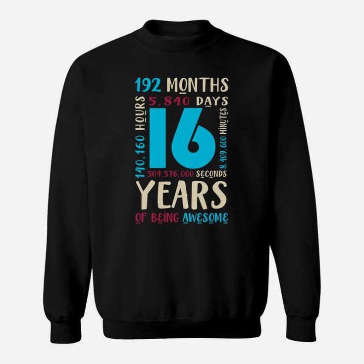16Th Birthday Shirt Kids Gift 16 Year Old Boys Girls Sixteen Sweatshirt Sweatshirt