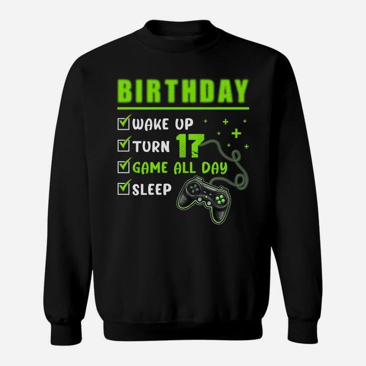 17 Year Old Gamer Boys Kids 17Th Perfect Birthday Gaming Sweatshirt