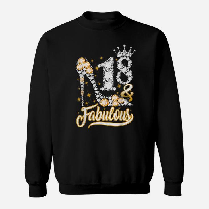 18 & Fabulous 18 Years Old 18Th Birthday Diamond Crown Shoes Sweatshirt
