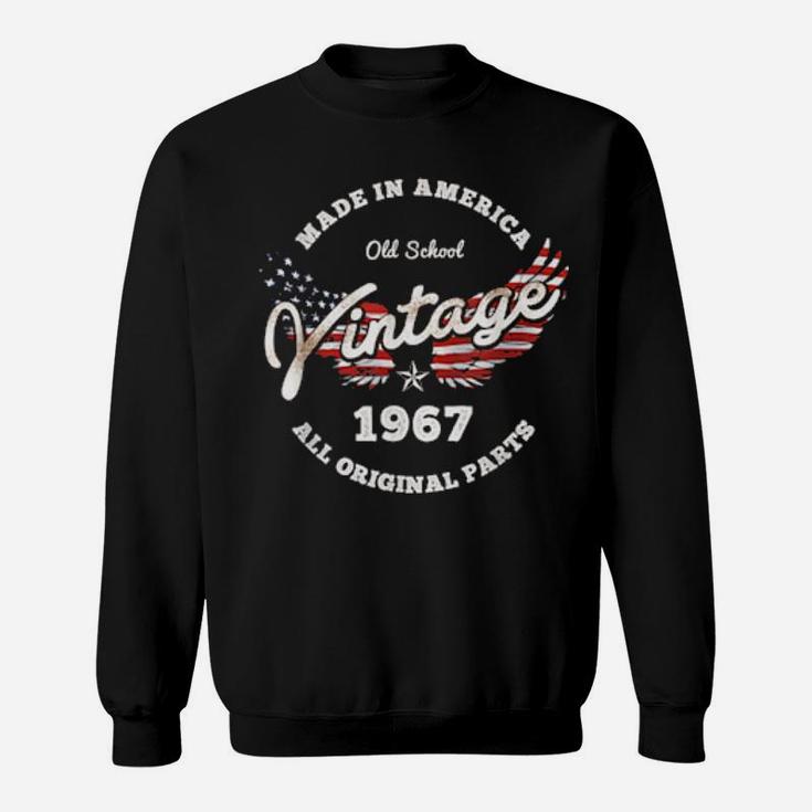 1967 Old School Made America 54Th Birthday Distressed Shirt Sweatshirt