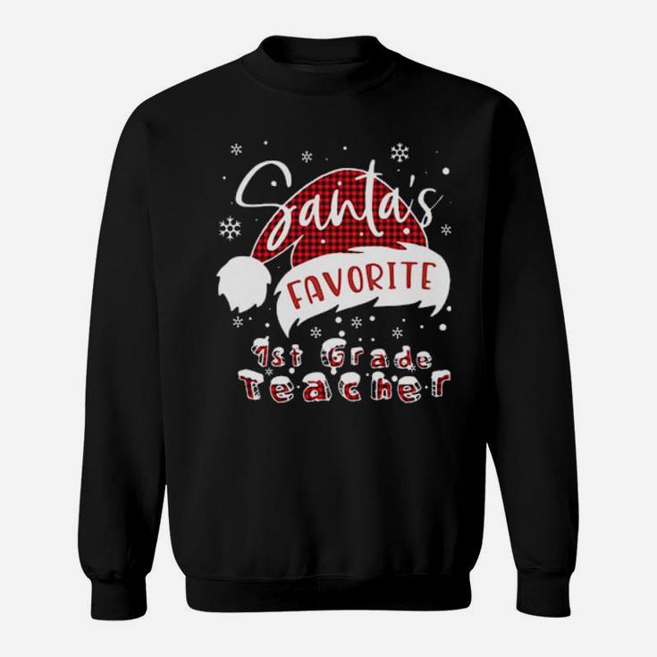 1St Grade Teacher Santa Favorite Sweatshirt