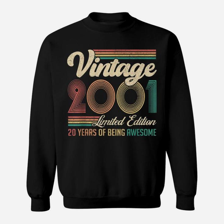 20 Years Old 20Th Birthday Gift Born In 2001 Gifts Men Women Sweatshirt