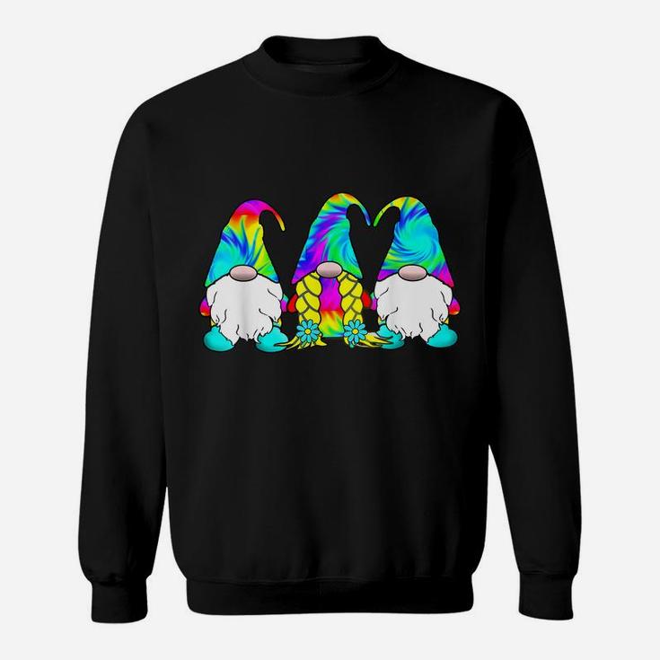 3 Hippie Gnomes Tie Dye Hat Retro Peace Groovy Psychedelic Sweatshirt