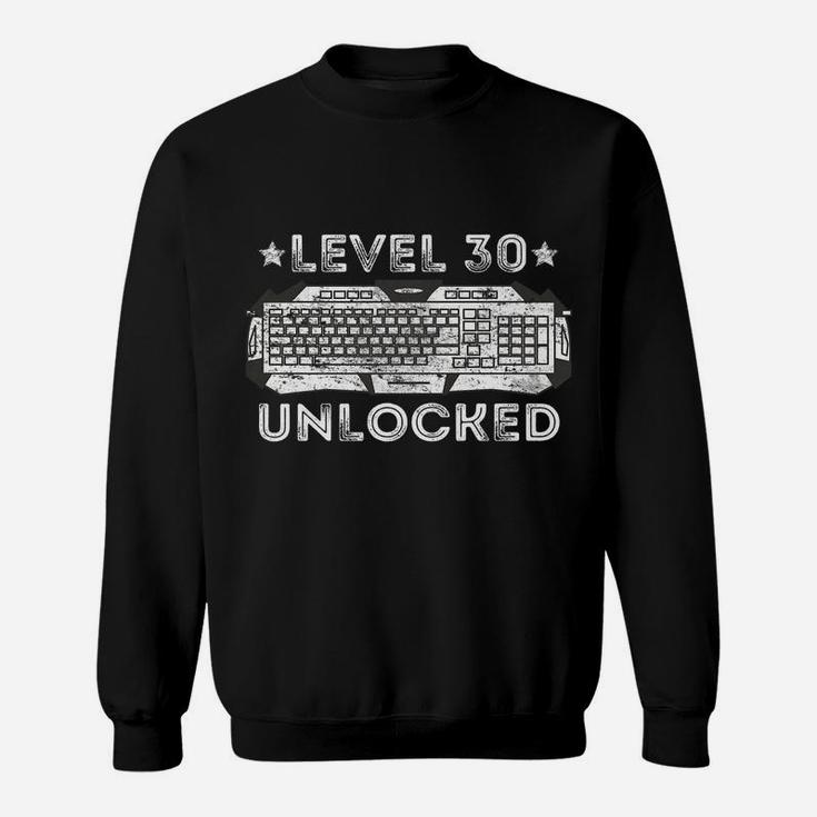 30Th Gamer Birthday Men's Level 30 Complete 30 Years Sweatshirt