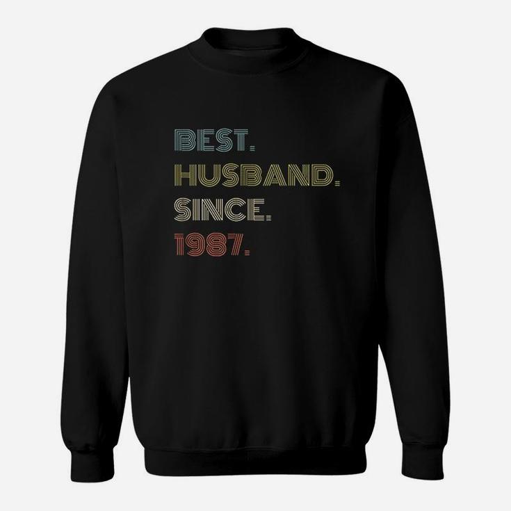34Th Wedding Anniversary Gift Best Husband Since 1987 Sweatshirt