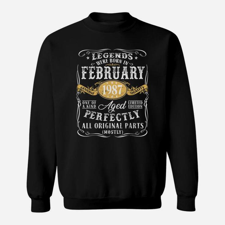 35Th Birthday Decoration Legends Were Born In February 1987 Sweatshirt