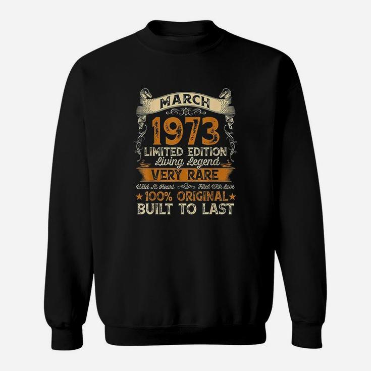 48Th Birthday Gift 48 Years Old Retro Vintage March 1973 Sweatshirt
