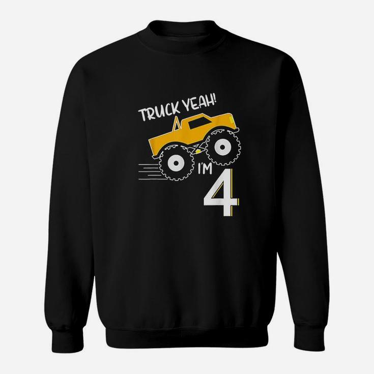 4Th Birthday Monster Truck Design Truck Yeah Im 4 Sweatshirt