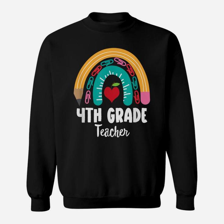 4Th Grade Teacher, Funny Boho Rainbow For Teachers Sweatshirt