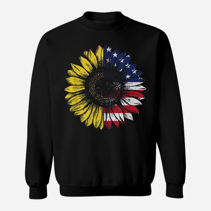 4Th Of July Half Sunflower Half American Flag Flower Lover Sweatshirt