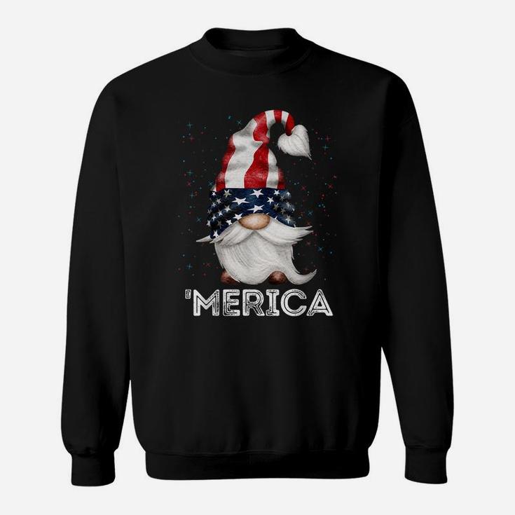 4Th Of July Patriotic Gnome American Flag Colored Gnome Sweatshirt
