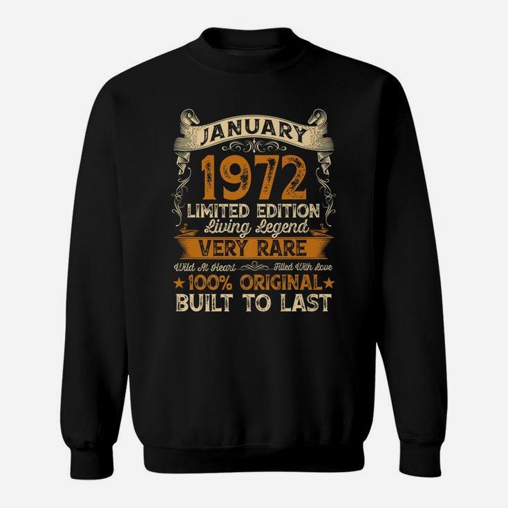 50 Year Old Gifts Vintage January 1972 50Th Birthday Gift Sweatshirt