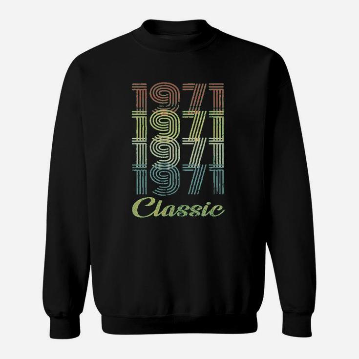 50Th Birthday Gift  Retro Birthday 1971 Classic Sweatshirt