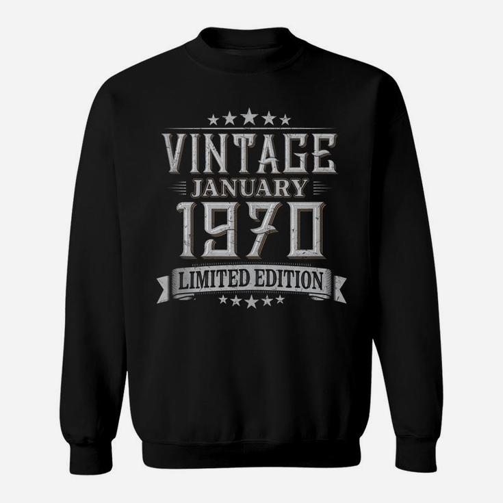 50Th Birthday Gift Vintage January 1970 50 Years Old Sweatshirt