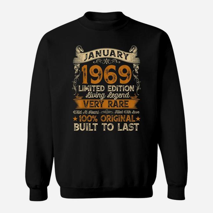 52Nd Birthday Gift 52 Years Old Retro Vintage January 1969 Sweatshirt