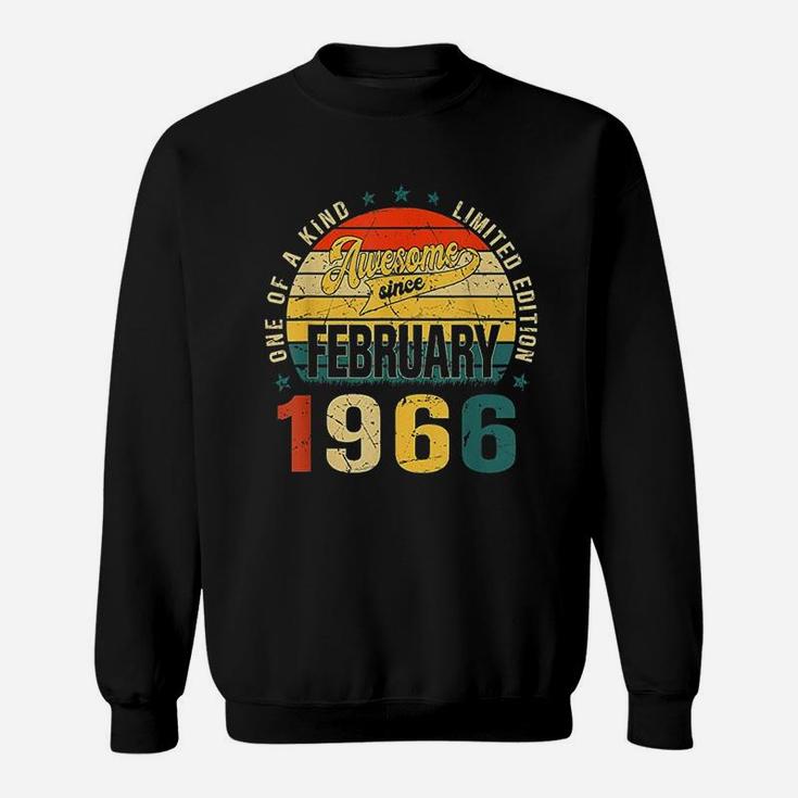 55Th Birthday Vintage February 1966 Retro 55 Years Old Sweatshirt