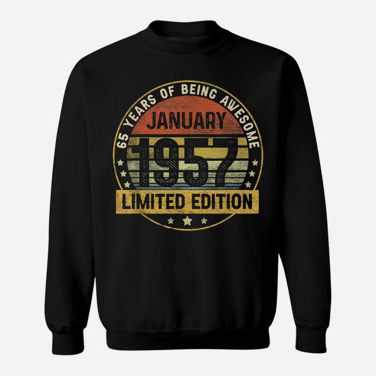 65Th Birthday Gift 65 Years Old Awesome Since January 1957 Sweatshirt