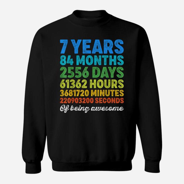 7 Years Old 7Th Birthday Shirt Vintage Retro Countdown Sweatshirt