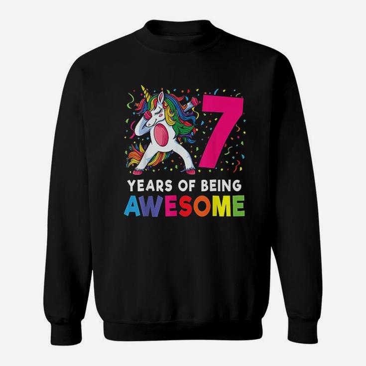 7Th Birthday Dabbing Unicorn Sweatshirt