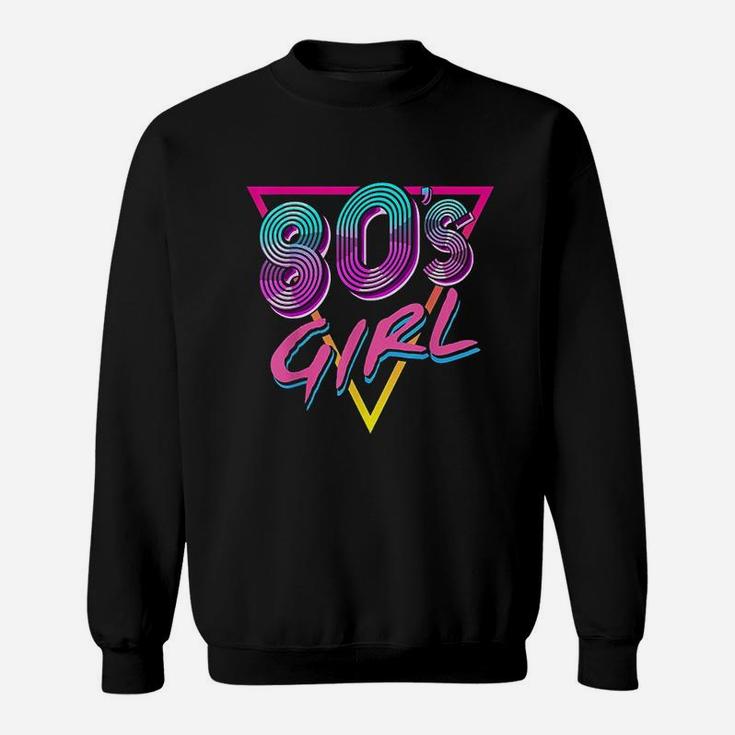 80S Girl Birthday Party Costume Retro Vintage Gift Women Sweatshirt