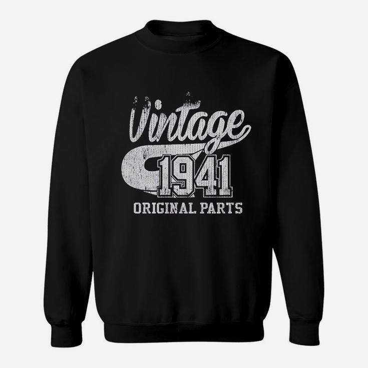 80Th Birthday For Men Vintage 1941 Original Parts  Distressed Sweatshirt