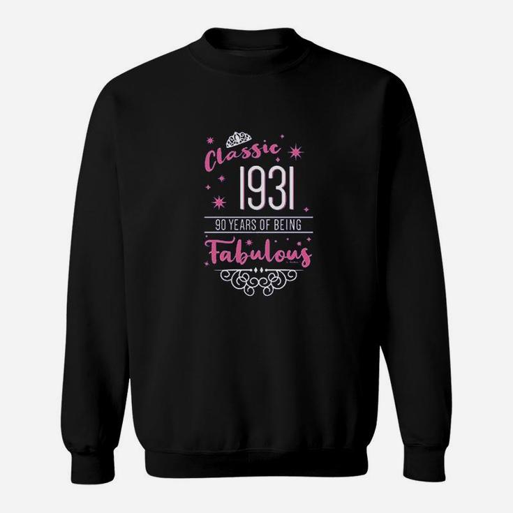 90Th Birthday Gifts Classic 1931 90 Years Fabulous Ladies Sweatshirt
