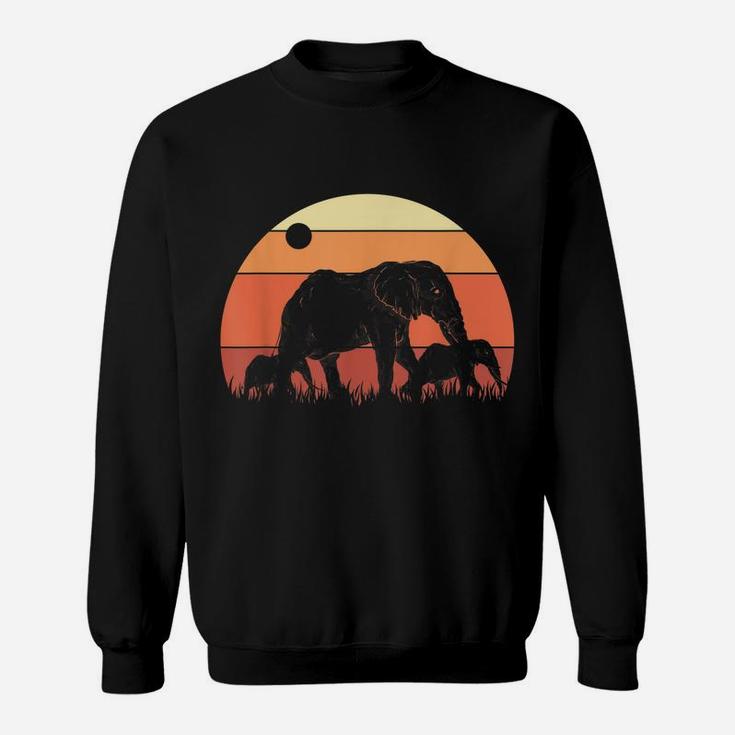 Africa Zoo Keeper Animal Family Kids Retro Elephant Sweatshirt
