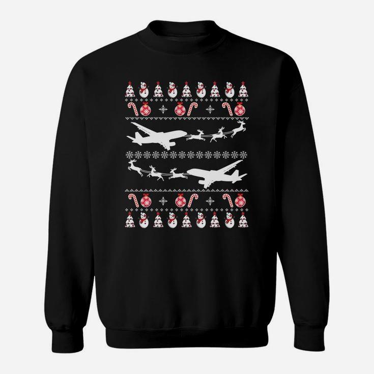 Airplanes Ugly Christmas Sweatshirt Xmas Costume Sweatshirt