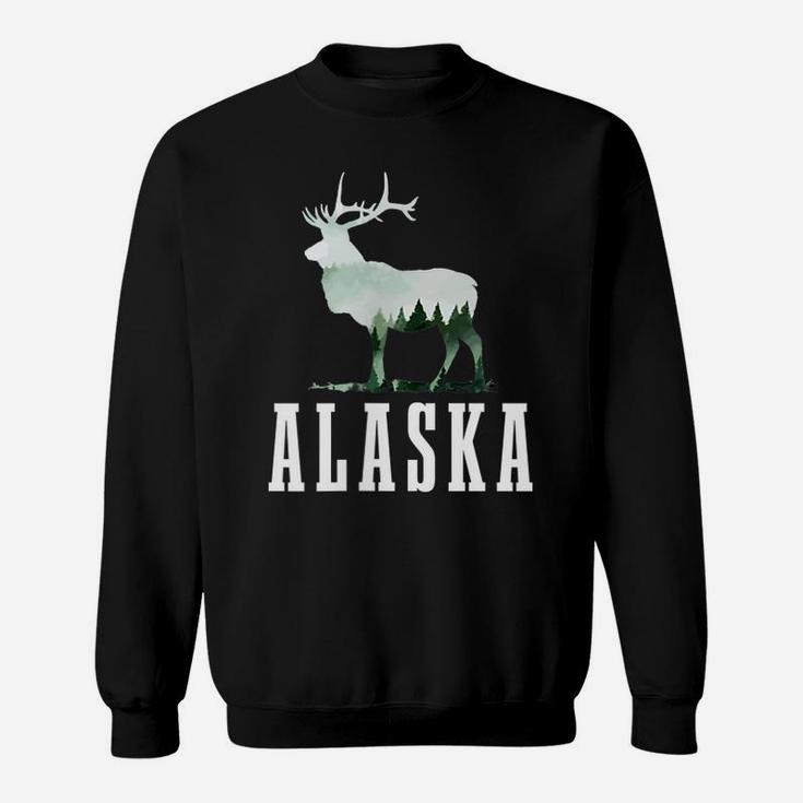 Alaska Elk Moose Outdoor Hiking Hunting Alaskan Nature Sweatshirt