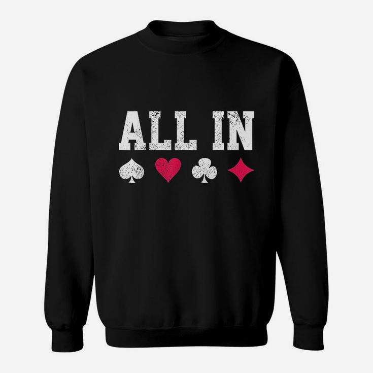 All In Texas Playing Cards Sweatshirt