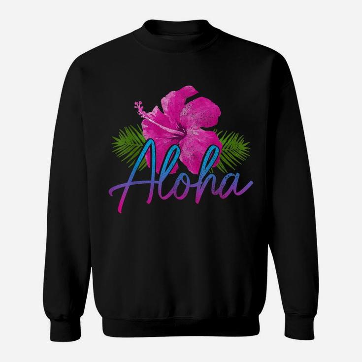 Aloha Hawaiian Islands Hawaii Surf Hibiscus Flower Surfer Sweatshirt