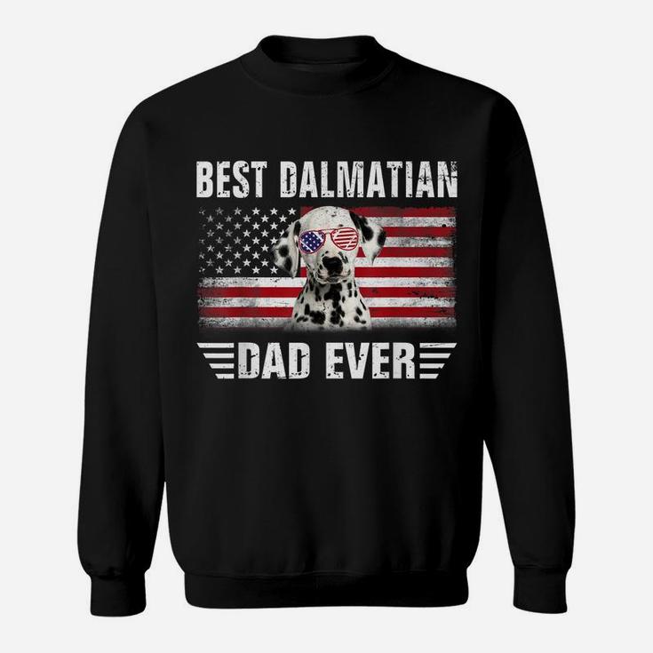 American Flag Best Dalmatian Dad Ever Tee Dog Dad Sweatshirt