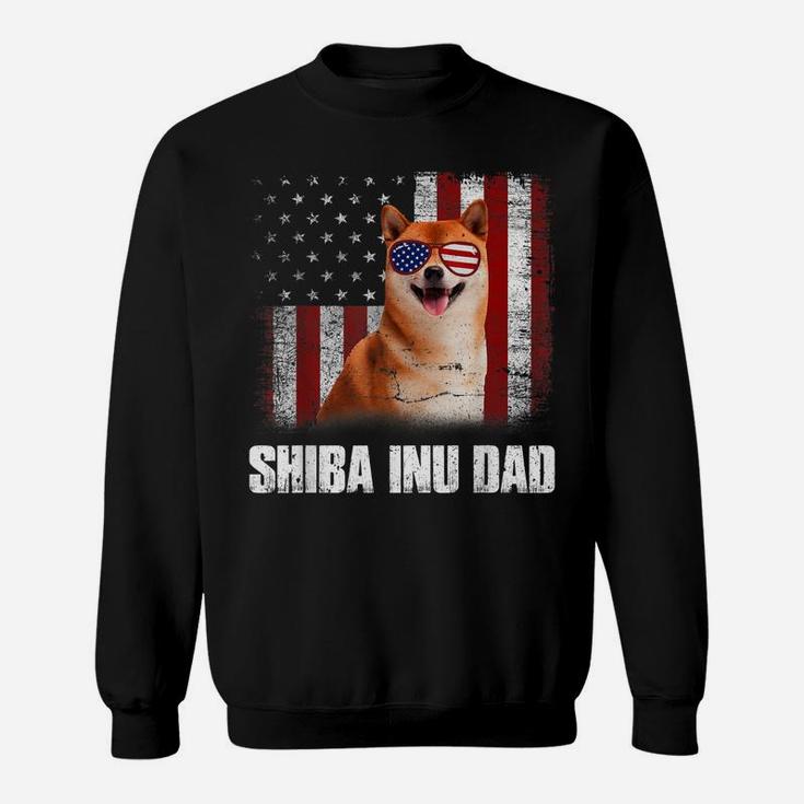 American Flag Best Shiba Inu Dad Ever Tee Dog Dad Sweatshirt