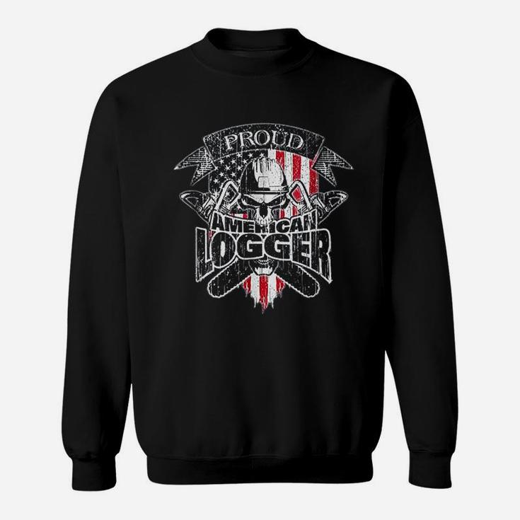 American Flag Proud American Logger Sweatshirt