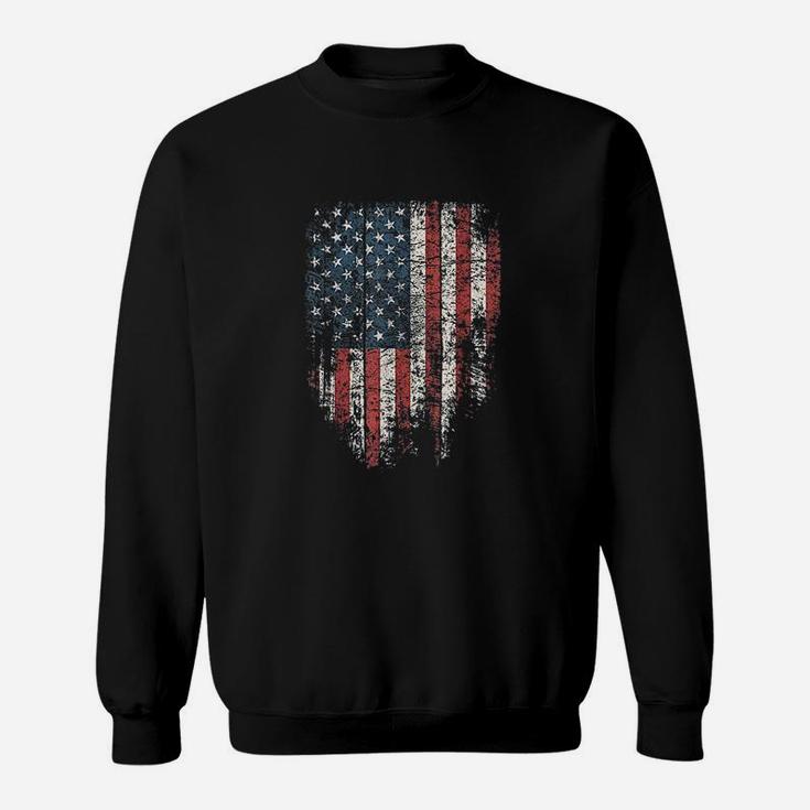 American Flag Women Men Distressed Patriotic Usa Sweatshirt