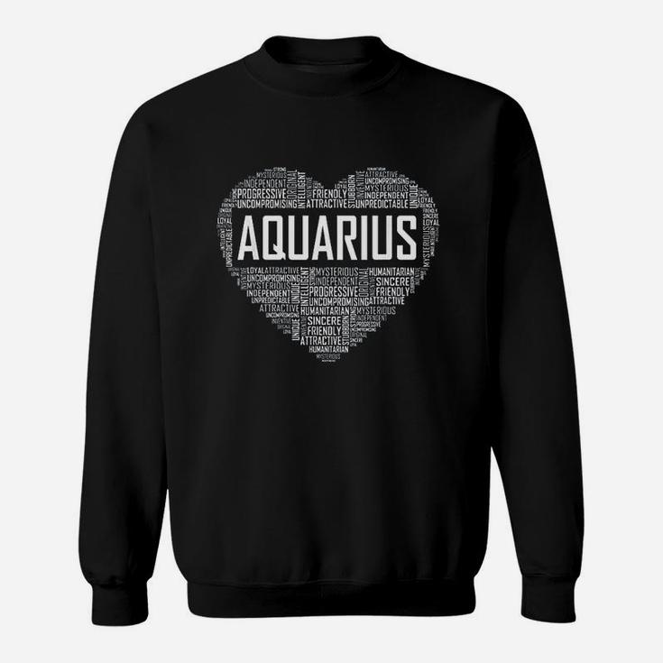 Aquarius Zodiac Traits Horoscope Astrology Sign Gift Heart Sweatshirt