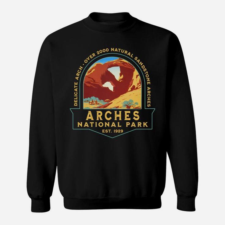 Arches National Park Retro Delicate Arch Hiking Camping Gift Sweatshirt
