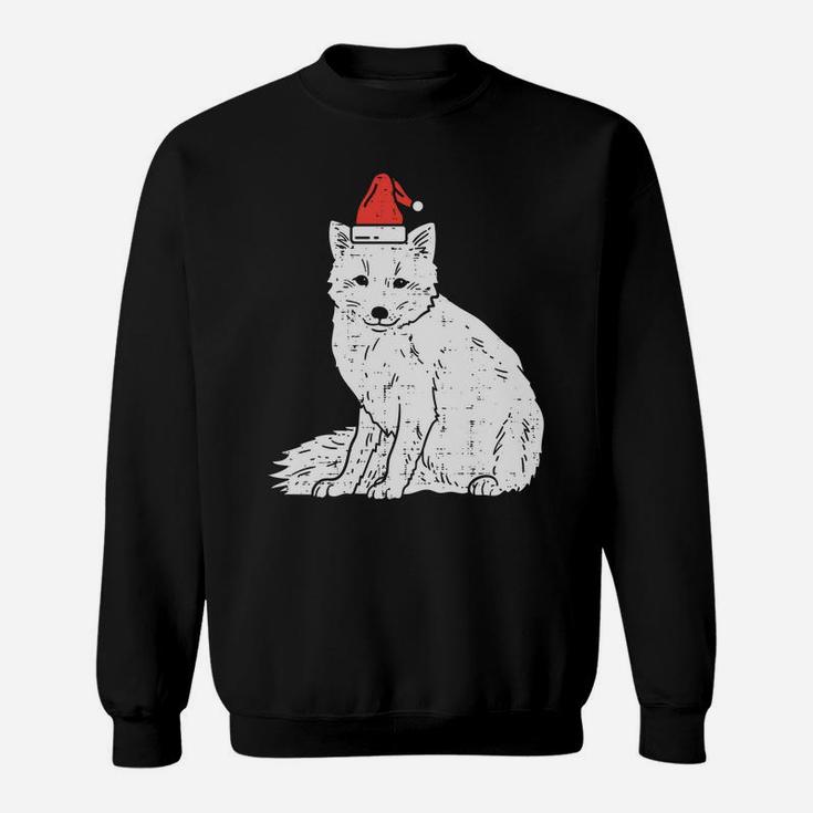 Arctic Snow Fox Santa Hat Christmas Xmas Animal Pajamas Gift Sweatshirt Sweatshirt