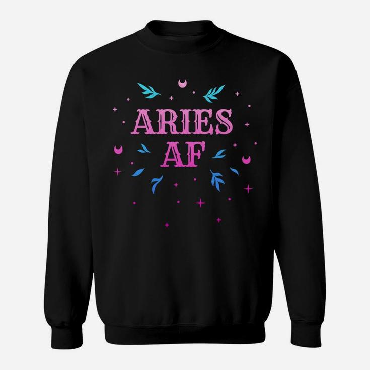 Aries Af  Pink Aries Zodiac Sign Horoscope Birthday Gift Sweatshirt