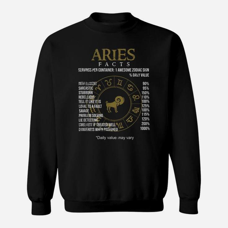 Astrological Sign Aries Facts Zodiac Sign Sweatshirt