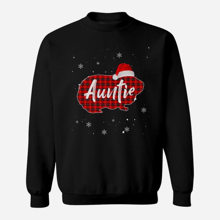 Auntie Guinea Pig Plaid Group Matching Family Christmas Sweatshirt