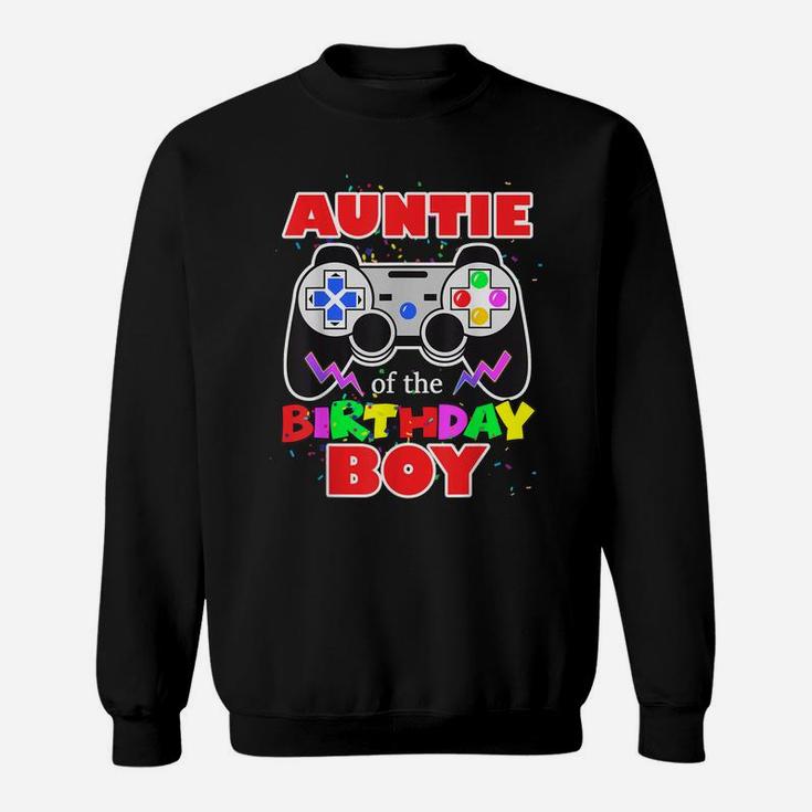 Auntie Of The Birthday Boy Matching Video Gamer Aunt Sweatshirt