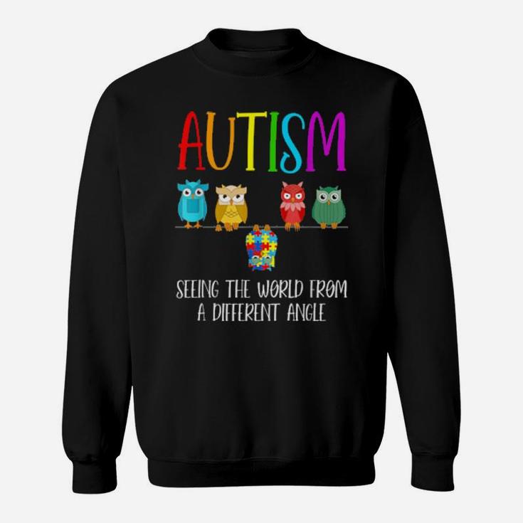 Autism Awareness Cute Owl Color Puzzles Autism Sweatshirt