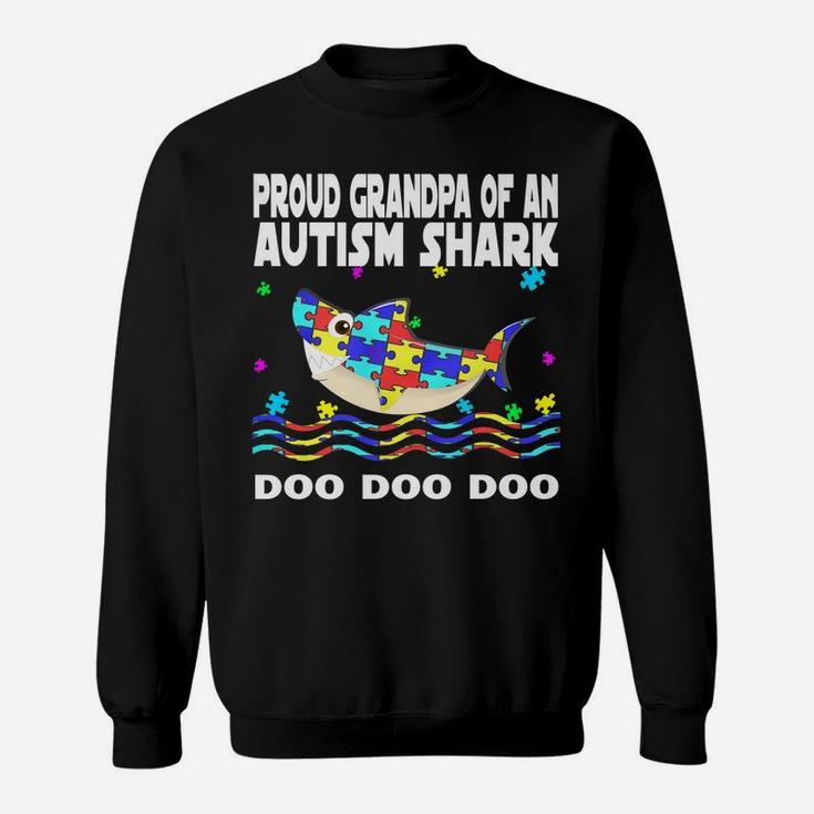 Autism Awareness Shirts Proud Grandpa Of An Autism Shark Sweatshirt