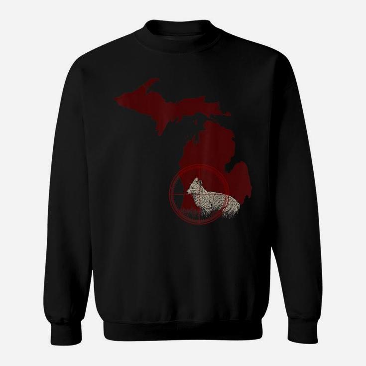 Awesome Coyote Wolf Hunting Hunters Map Gift Sweatshirt