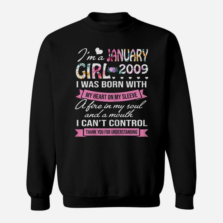 Awesome Since 2009 12Th Birthday I'm A January Girl 2009 Sweatshirt
