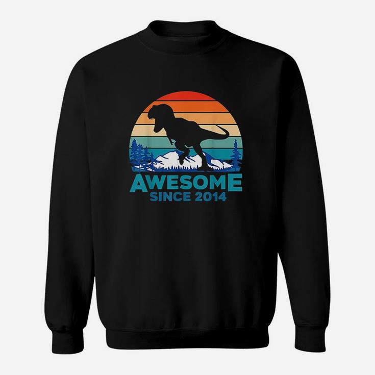 Awesome Since 2014 7 Years Old Dinosaur Gift Sweatshirt