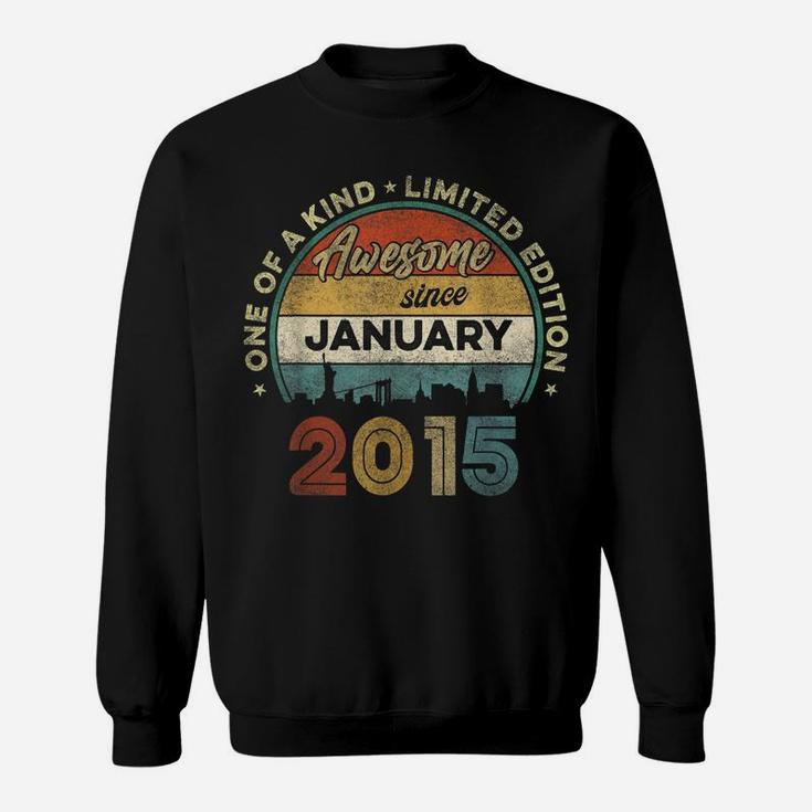 Awesome Since January 2015 Vintage 7Th Birthday Sunset Sweatshirt
