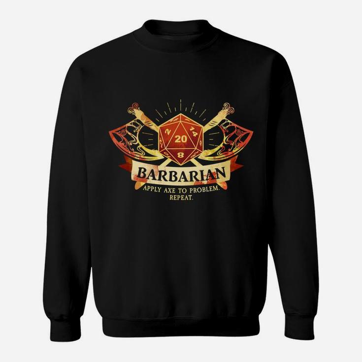 Barbarian Class D20 Tabletop Dungeons Rpg Dragons Sweatshirt